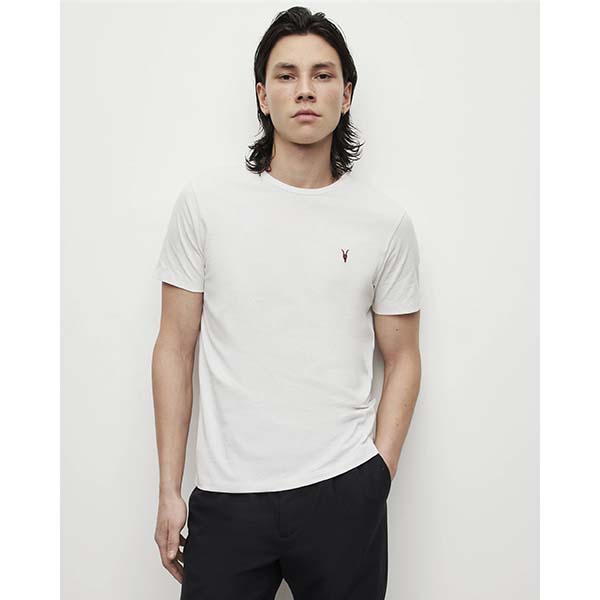 Allsaints Australia Mens Brace Contrast Crew T-Shirt White AU05-518